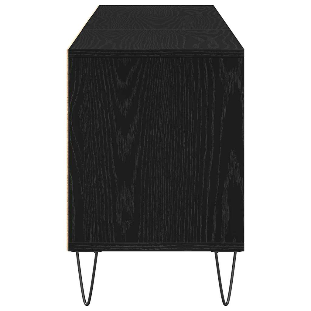 Tv-Skap Med Skuff Svart Eik 150 X 30 X 44,5 Cm Konstruert Tre