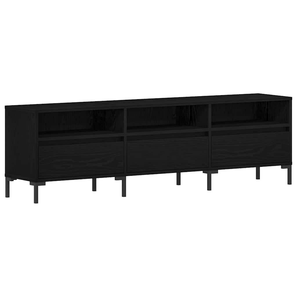 Tv-Skap Med Skuff Svart Eik 150 X 30 X 44,5 Cm Konstruert Tre