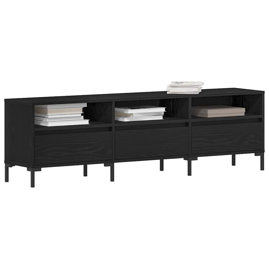 Tv-Skap Med Skuff Svart Eik 150 X 30 X 44,5 Cm Konstruert Tre