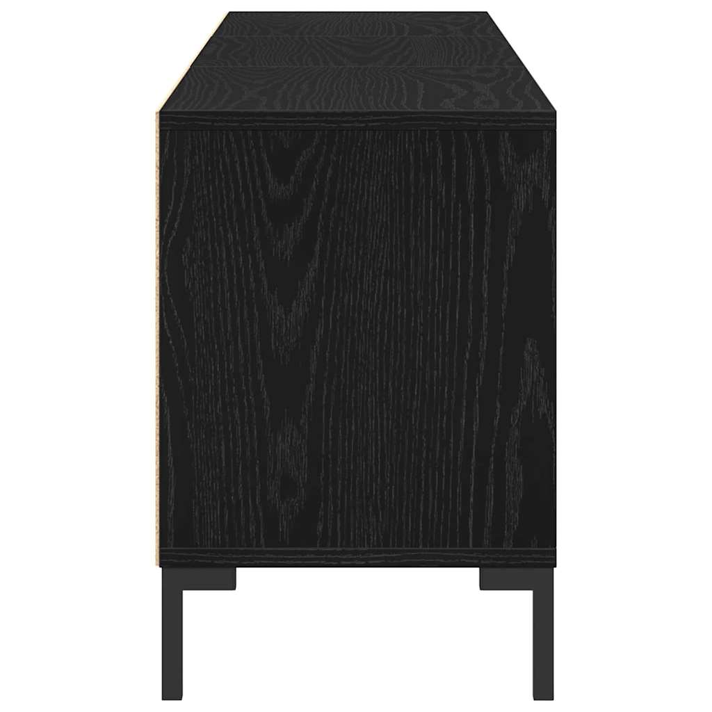 Tv-Skap Med Skuff Svart Eik 150 X 30 X 44,5 Cm Konstruert Tre