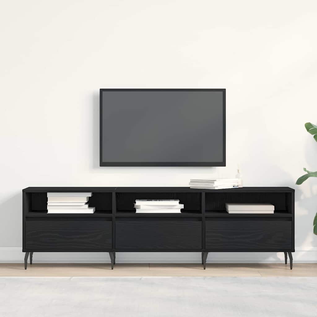 Tv-Skap Svart Eik 150 X 30 X 44,5 Cm Konstruert Tre