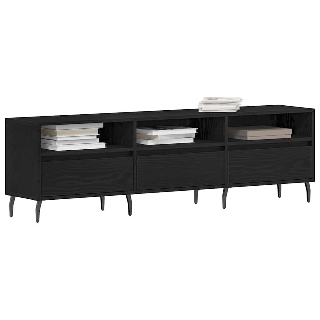 Tv-Skap Svart Eik 150 X 30 X 44,5 Cm Konstruert Tre