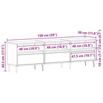 Tv-Skap Svart Eik 150 X 30 X 44,5 Cm Konstruert Tre