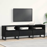 Tv-Skap Med Skuff Svart Eik 150 X 30 X 44,5 Cm Konstruert Tre
