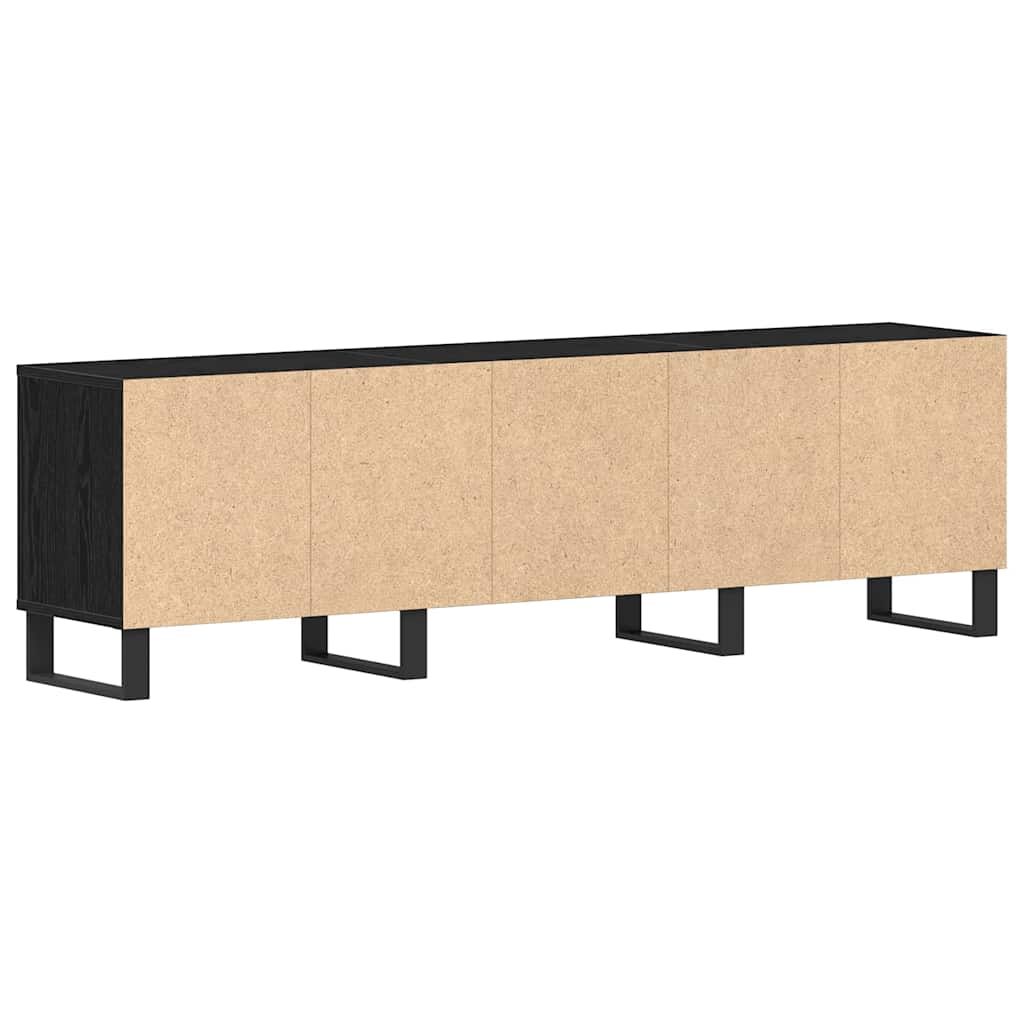Tv-Skap Med Skuff Svart Eik 150 X 30 X 44,5 Cm Konstruert Tre