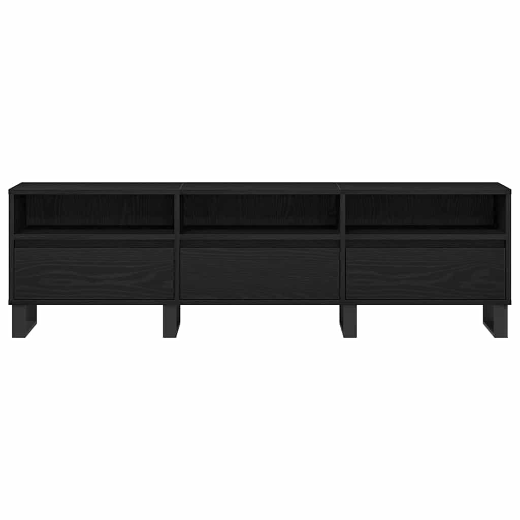 Tv-Skap Med Skuff Svart Eik 150 X 30 X 44,5 Cm Konstruert Tre
