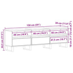 Tv-Skap Med Skuff Svart Eik 150 X 30 X 44,5 Cm Konstruert Tre
