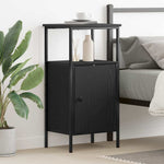Nattbordskap Svart Eik 41 X 31 X 80 Cm Konstruert Tre