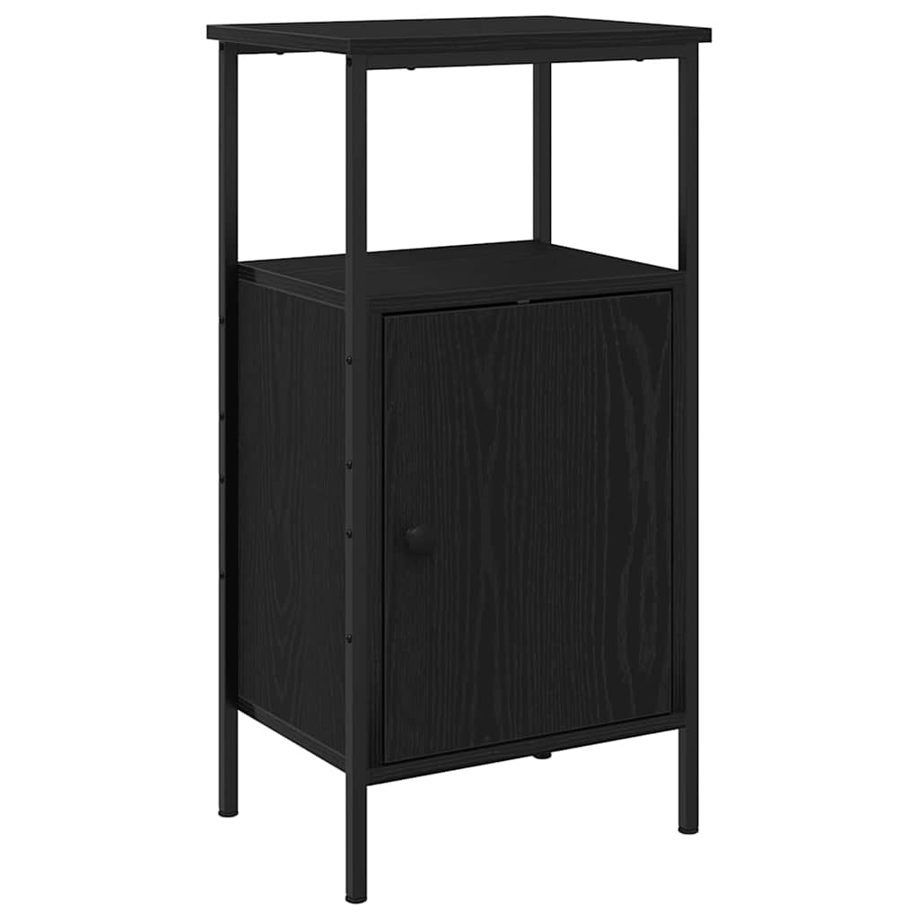 Nattbordskap Svart Eik 41 X 31 X 80 Cm Konstruert Tre