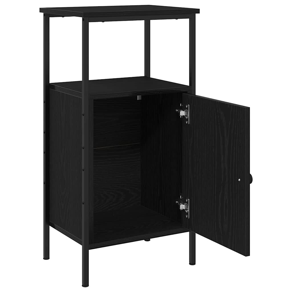 Nattbordskap Svart Eik 41 X 31 X 80 Cm Konstruert Tre