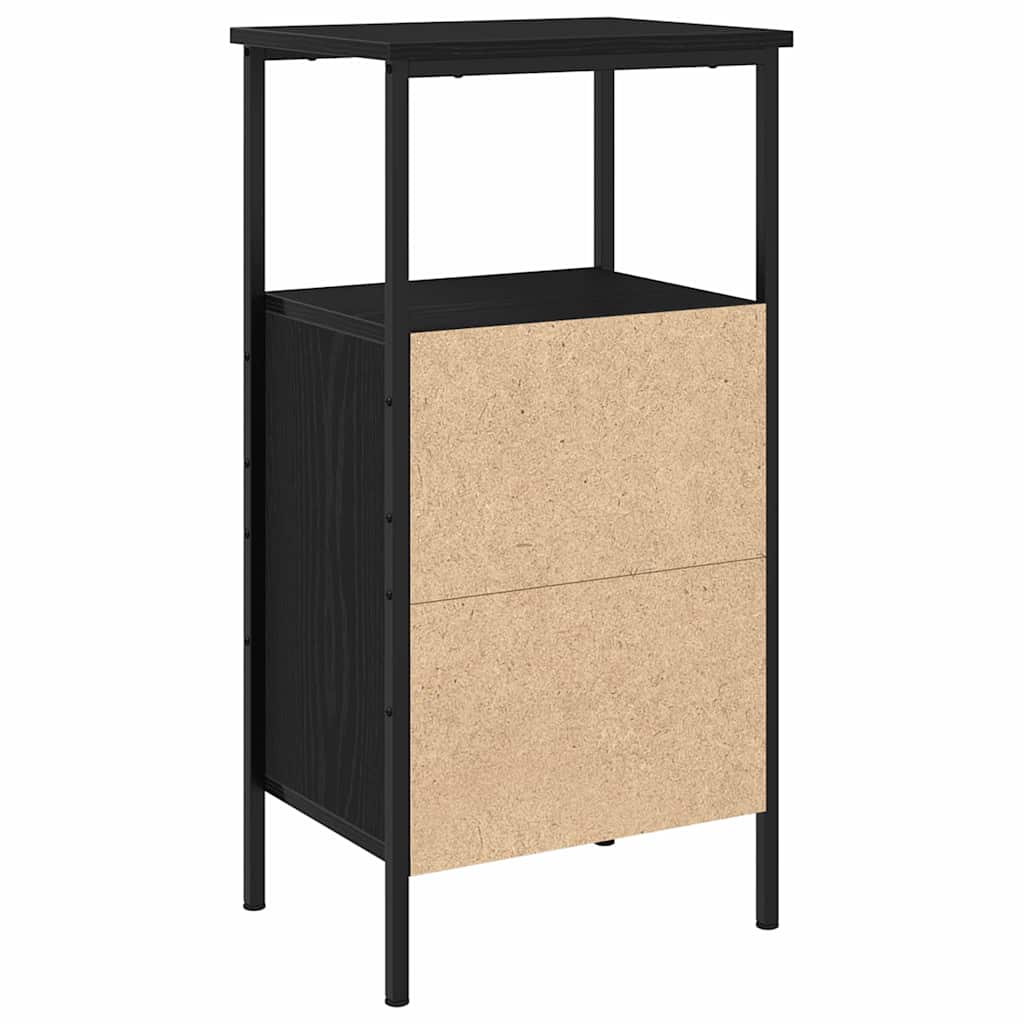 Nattbordskap Svart Eik 41 X 31 X 80 Cm Konstruert Tre