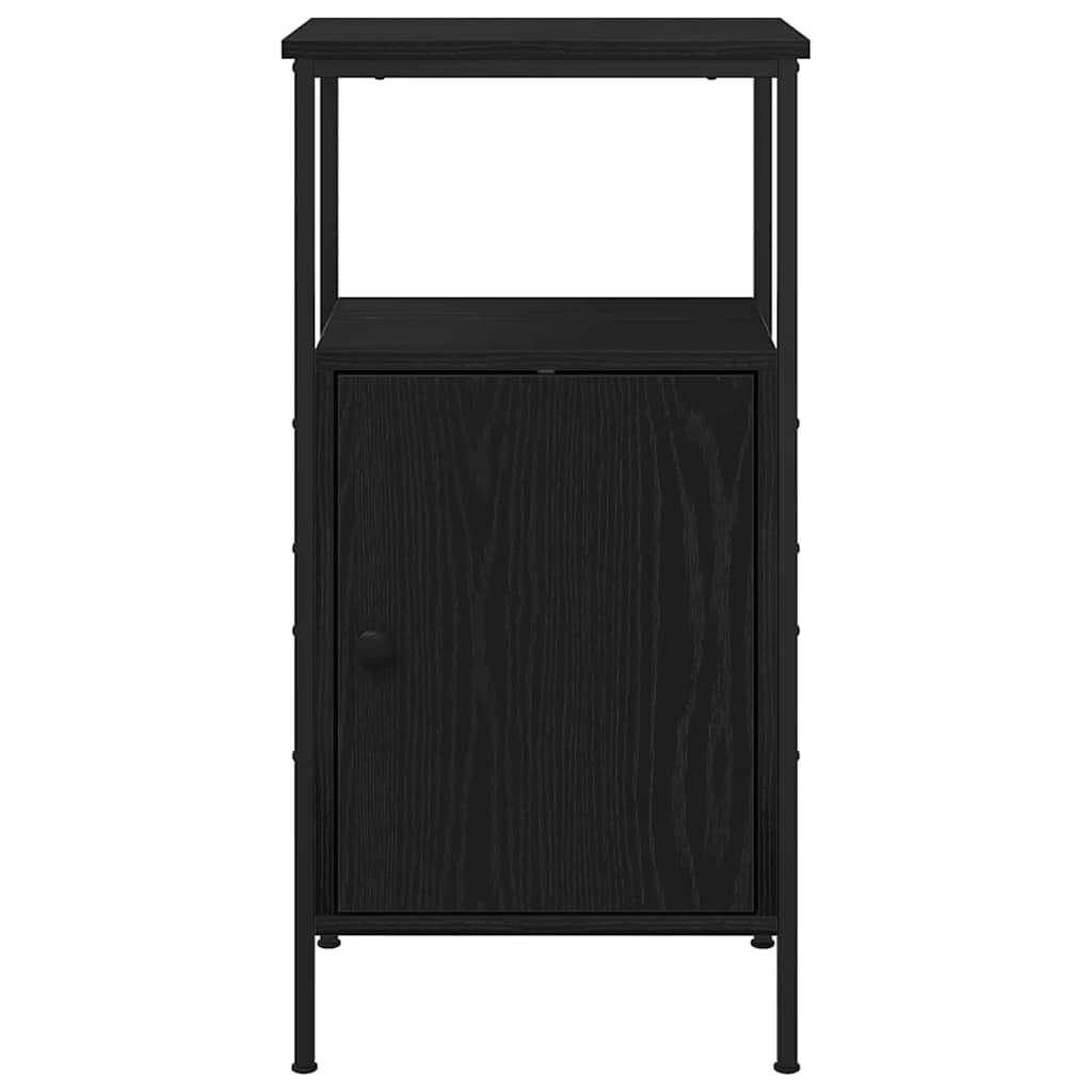 Nattbordskap Svart Eik 41 X 31 X 80 Cm Konstruert Tre
