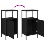 Nattbordskap Svart Eik 41 X 31 X 80 Cm Konstruert Tre