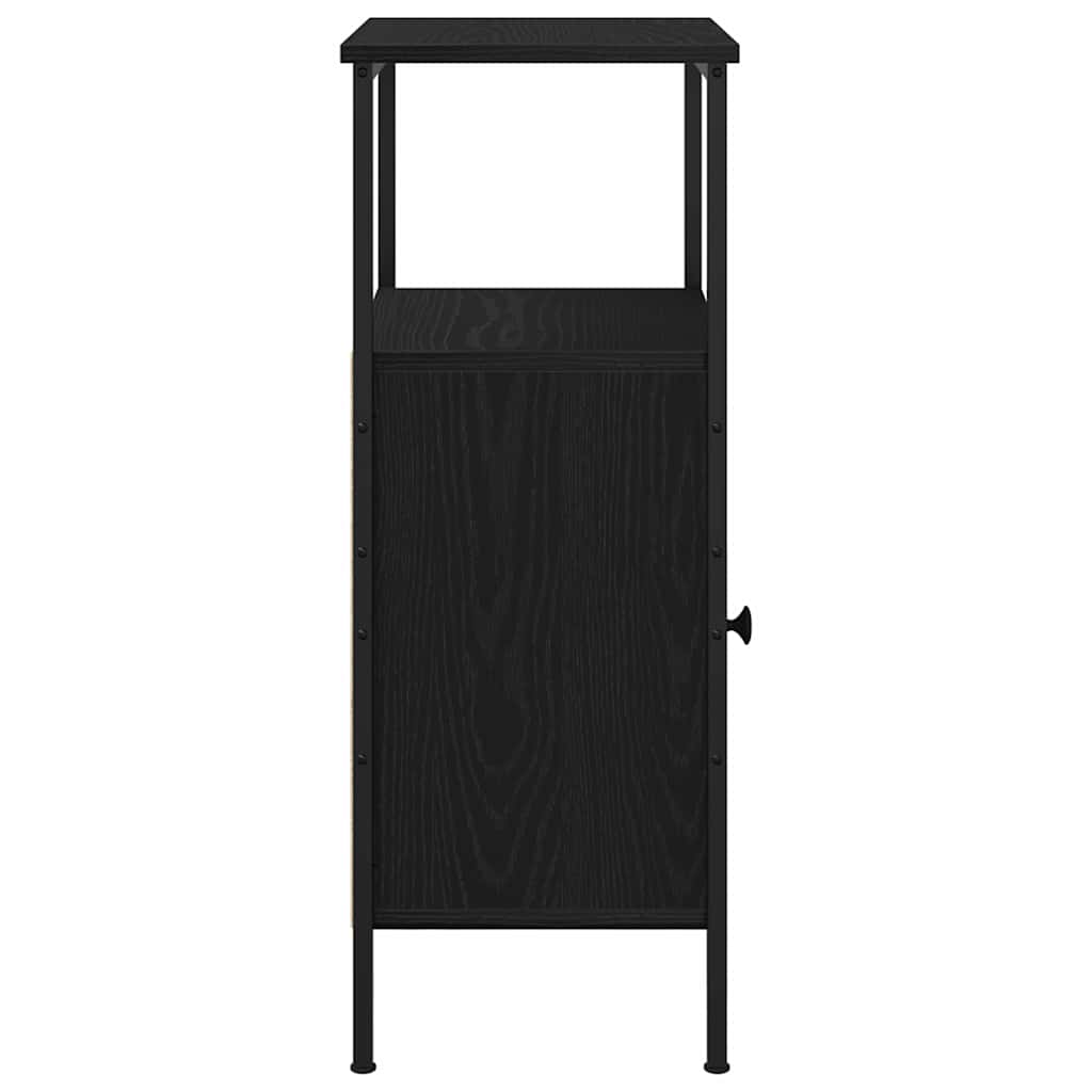 Nattbordskap Svart Eik 41 X 31 X 80 Cm Konstruert Tre