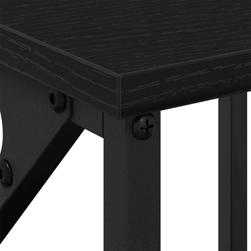 Nattbordskap Svart Eik 34 X 35,5 X 70 Cm Konstruert Tre