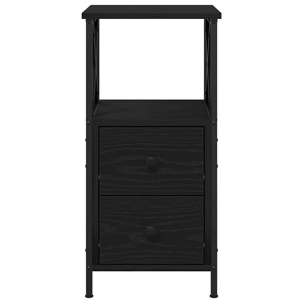 Nattbordskap Svart Eik 34 X 35,5 X 70 Cm Konstruert Tre