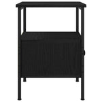 Nattbordskap Med Skuff Svart Eik 34 X 36 X 50 Cm Konstruert Tre