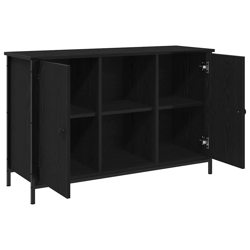 Tv-Benksett Svart Eik 101 X 35 X 65 Cm Konstruert Tre