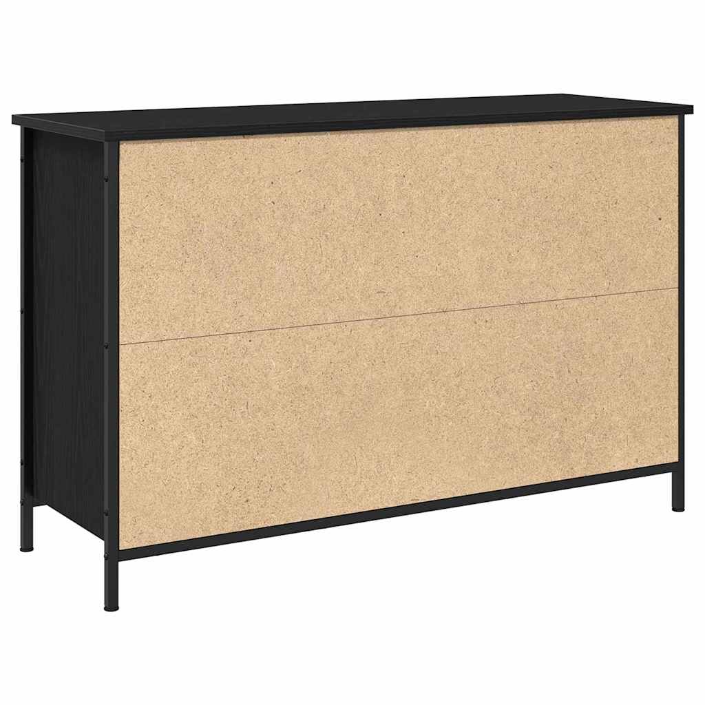 Tv-Benksett Svart Eik 101 X 35 X 65 Cm Konstruert Tre