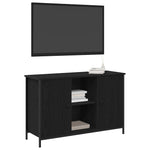 Tv-Benksett Svart Eik 101 X 35 X 65 Cm Konstruert Tre