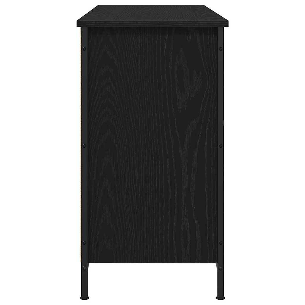 Tv-Benksett Svart Eik 101 X 35 X 65 Cm Konstruert Tre