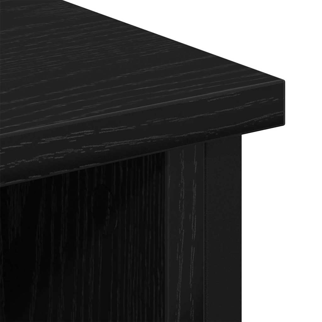 Tv-Benksett Svart Eik 100 X 35 X 45 Cm Konstruert Tre