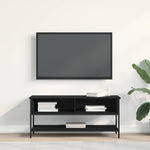 Tv-Benksett Svart Eik 100 X 35 X 45 Cm Konstruert Tre