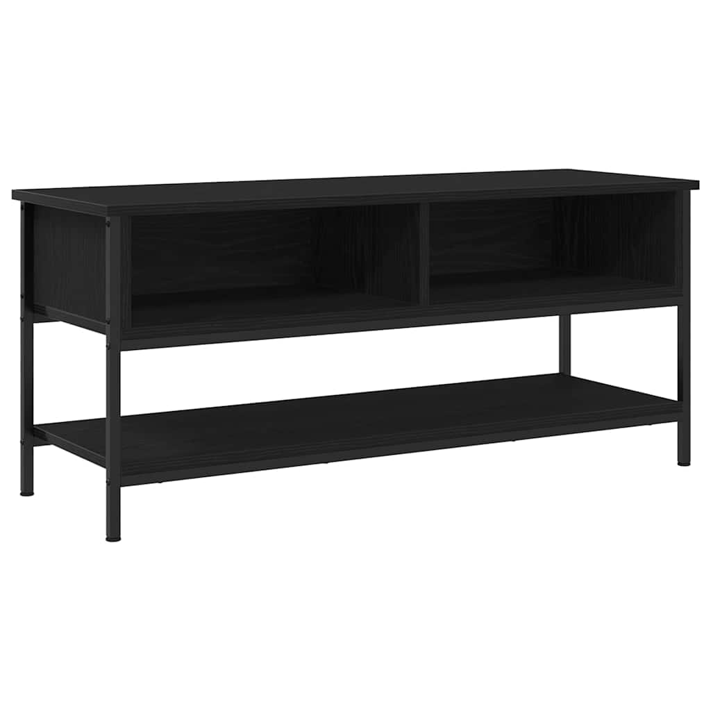 Tv-Benksett Svart Eik 100 X 35 X 45 Cm Konstruert Tre