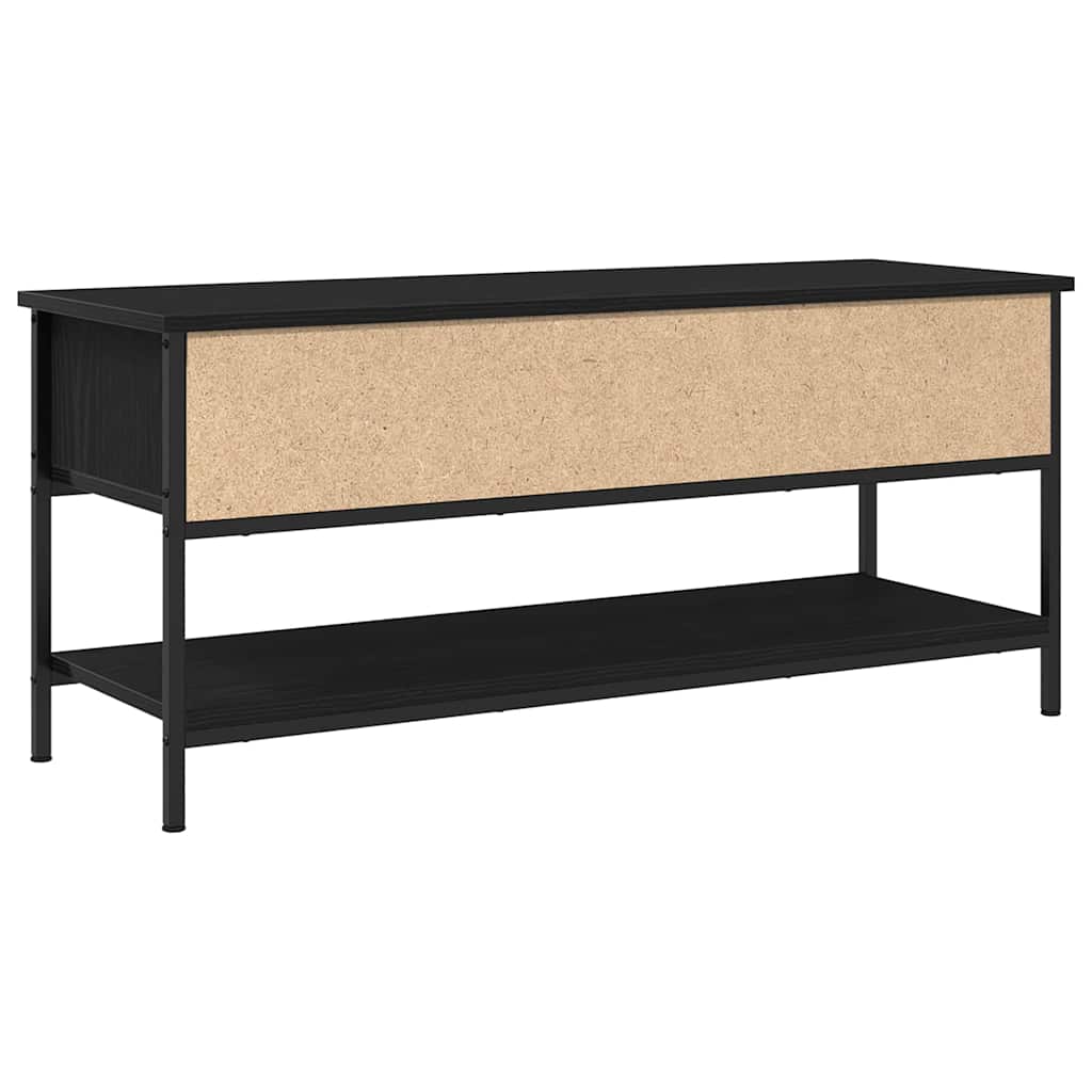 Tv-Benksett Svart Eik 100 X 35 X 45 Cm Konstruert Tre