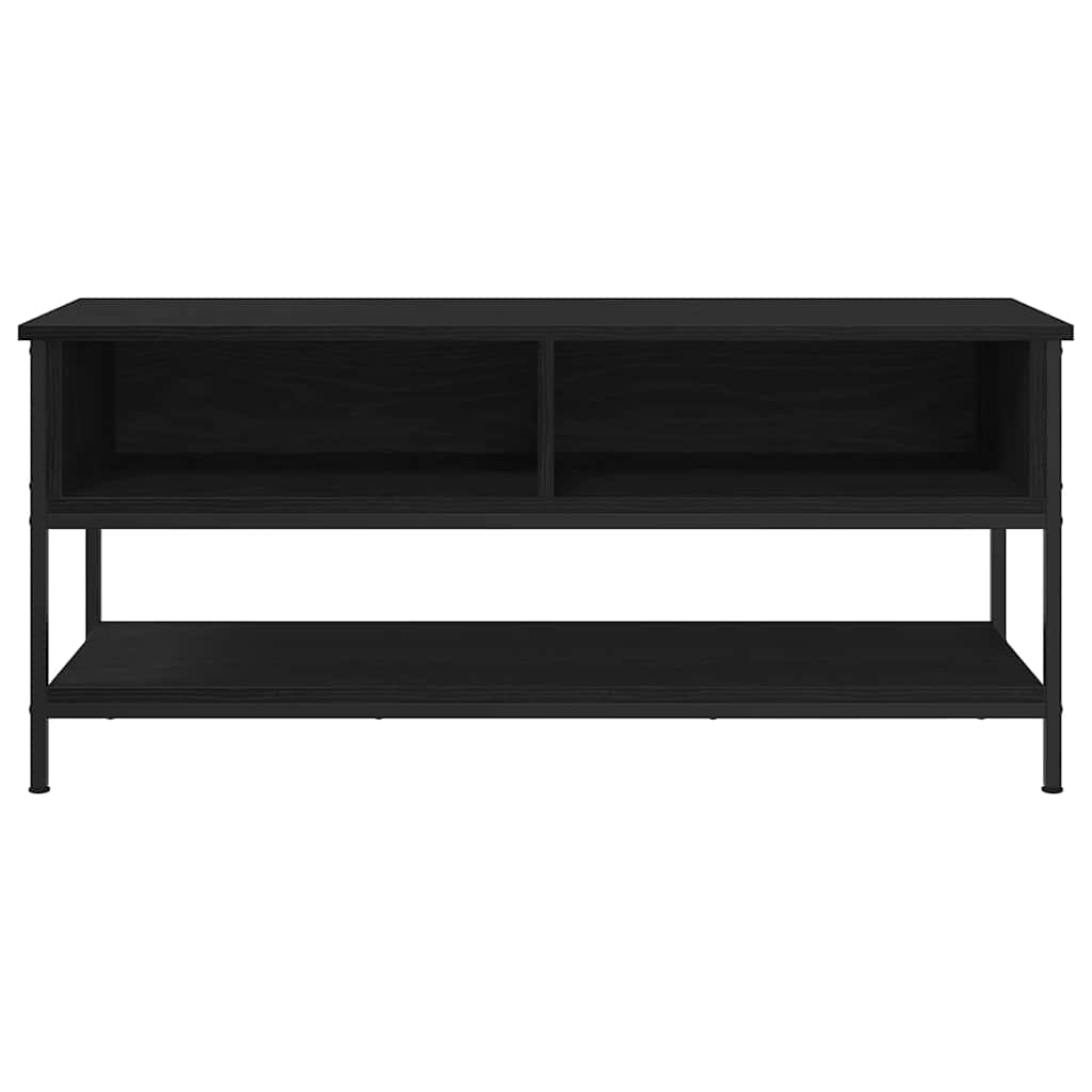 Tv-Benksett Svart Eik 100 X 35 X 45 Cm Konstruert Tre