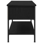 Tv-Benksett Svart Eik 100 X 35 X 45 Cm Konstruert Tre