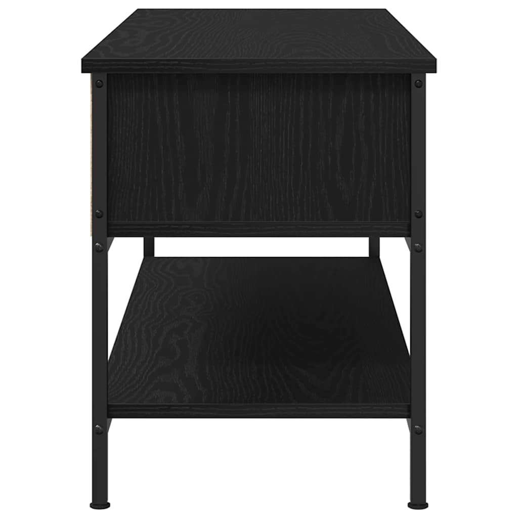 Tv-Benksett Svart Eik 100 X 35 X 45 Cm Konstruert Tre