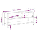 Tv-Benksett Svart Eik 100 X 35 X 45 Cm Konstruert Tre