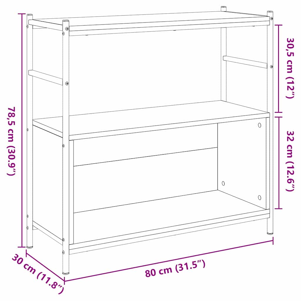 Bokhylle Artisan Eik 80 X 30 X 78.5 Cm Konstruert Tre