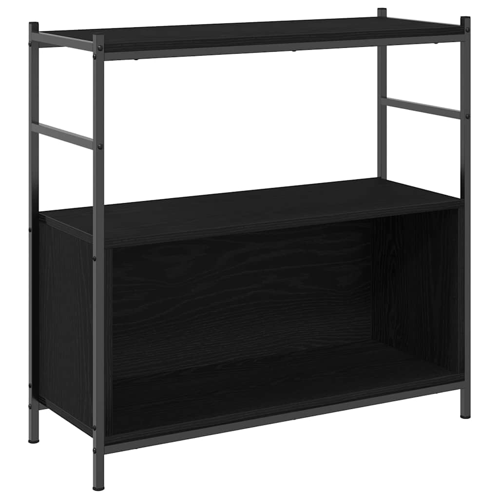 Bokhylle Svart Eik 80 X 30 X 78.5 Cm Konstruert Tre