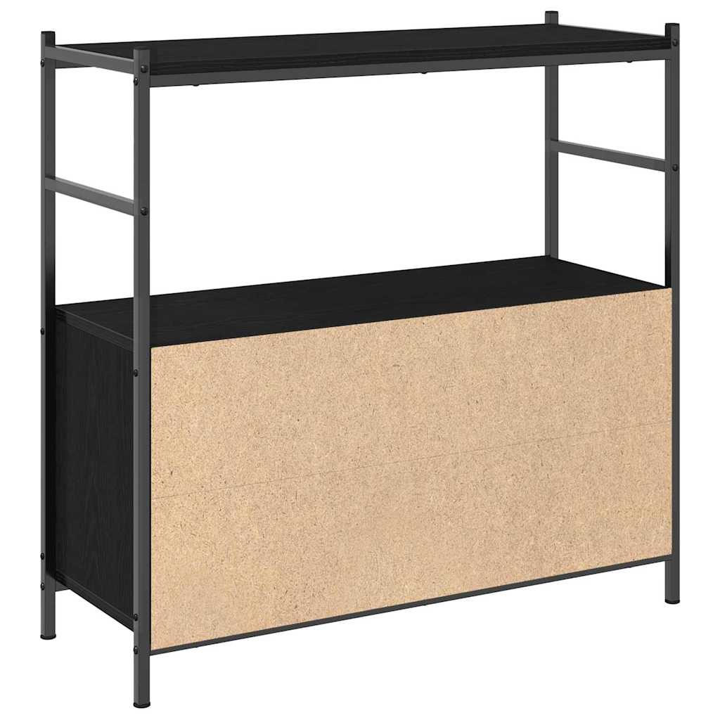 Bokhylle Svart Eik 80 X 30 X 78.5 Cm Konstruert Tre