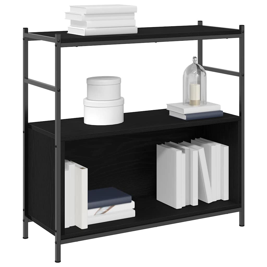 Bokhylle Svart Eik 80 X 30 X 78.5 Cm Konstruert Tre