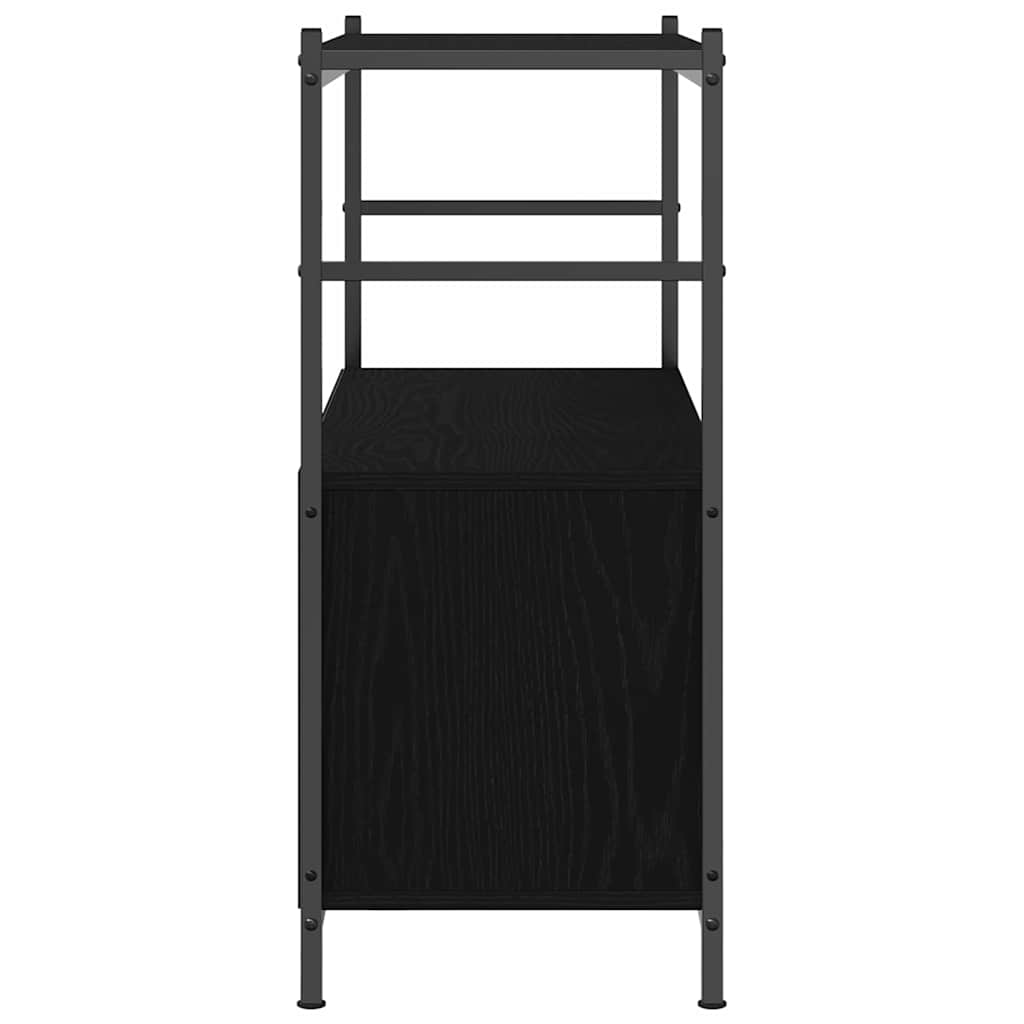 Bokhylle Svart Eik 80 X 30 X 78.5 Cm Konstruert Tre