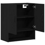 Veggskap Veggmontert Svart Eik 60 X 31 X 70 Cm Konstruert Tre