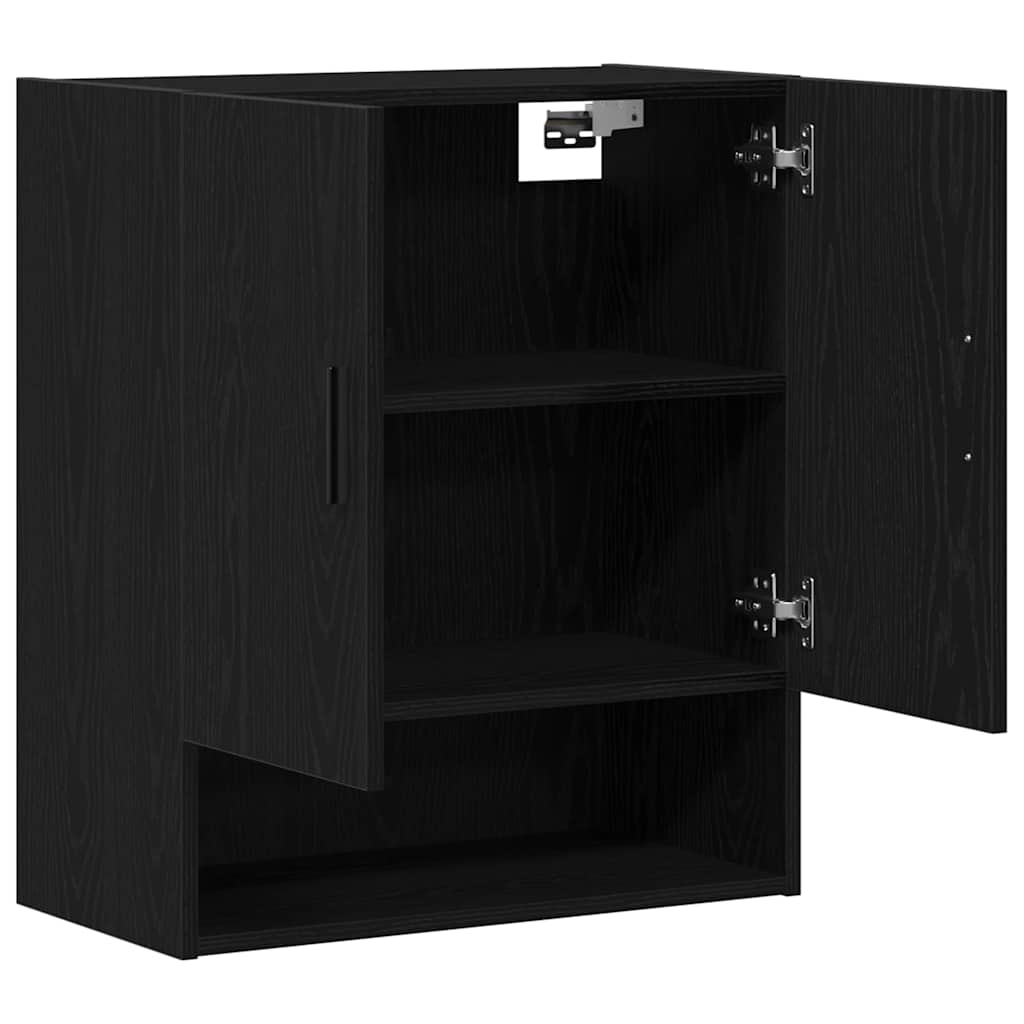 Veggskap Veggmontert Svart Eik 60 X 31 X 70 Cm Konstruert Tre