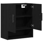 Veggskap Veggmontert Svart Eik 60 X 31 X 70 Cm Konstruert Tre