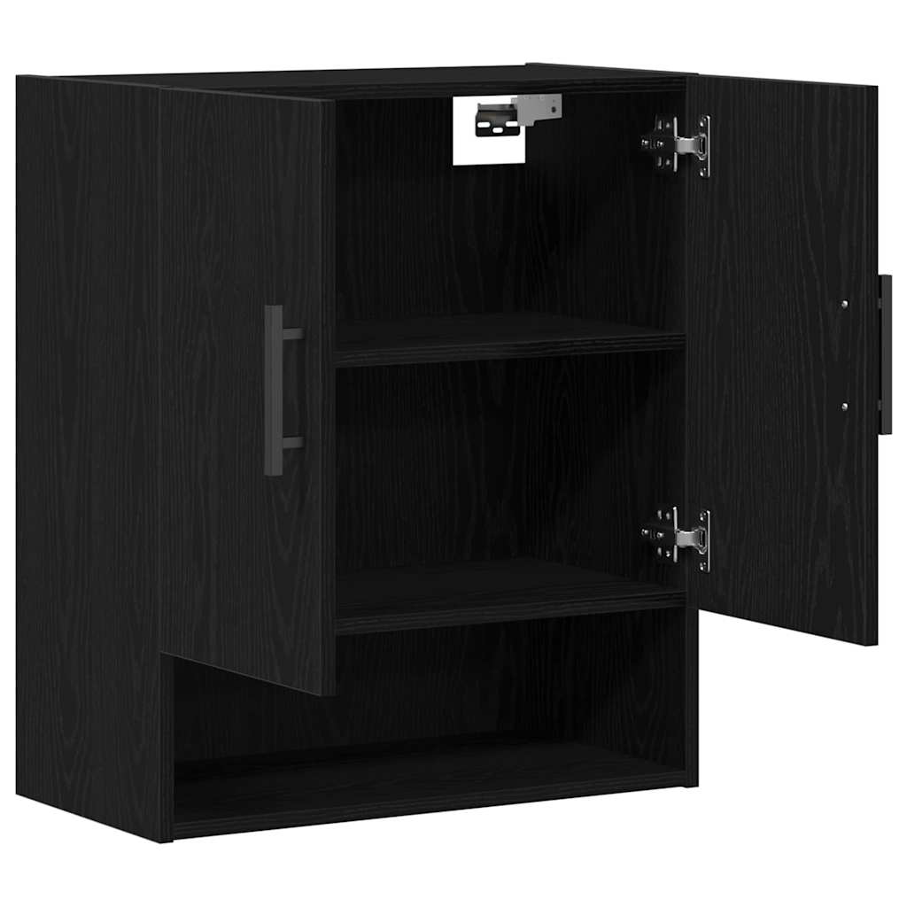 Veggskap Veggmontert Svart Eik 60 X 31 X 70 Cm Konstruert Tre