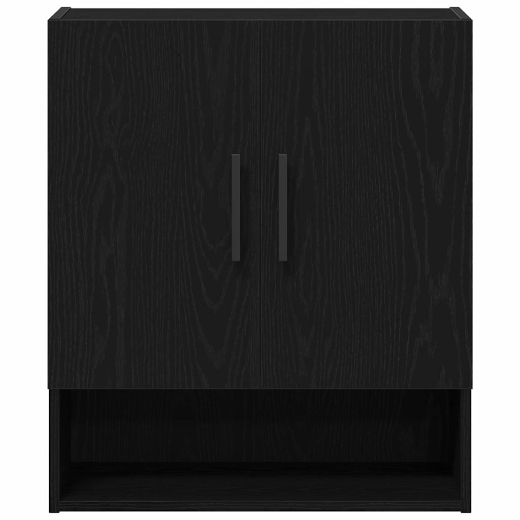 Veggskap Veggmontert Svart Eik 60 X 31 X 70 Cm Konstruert Tre