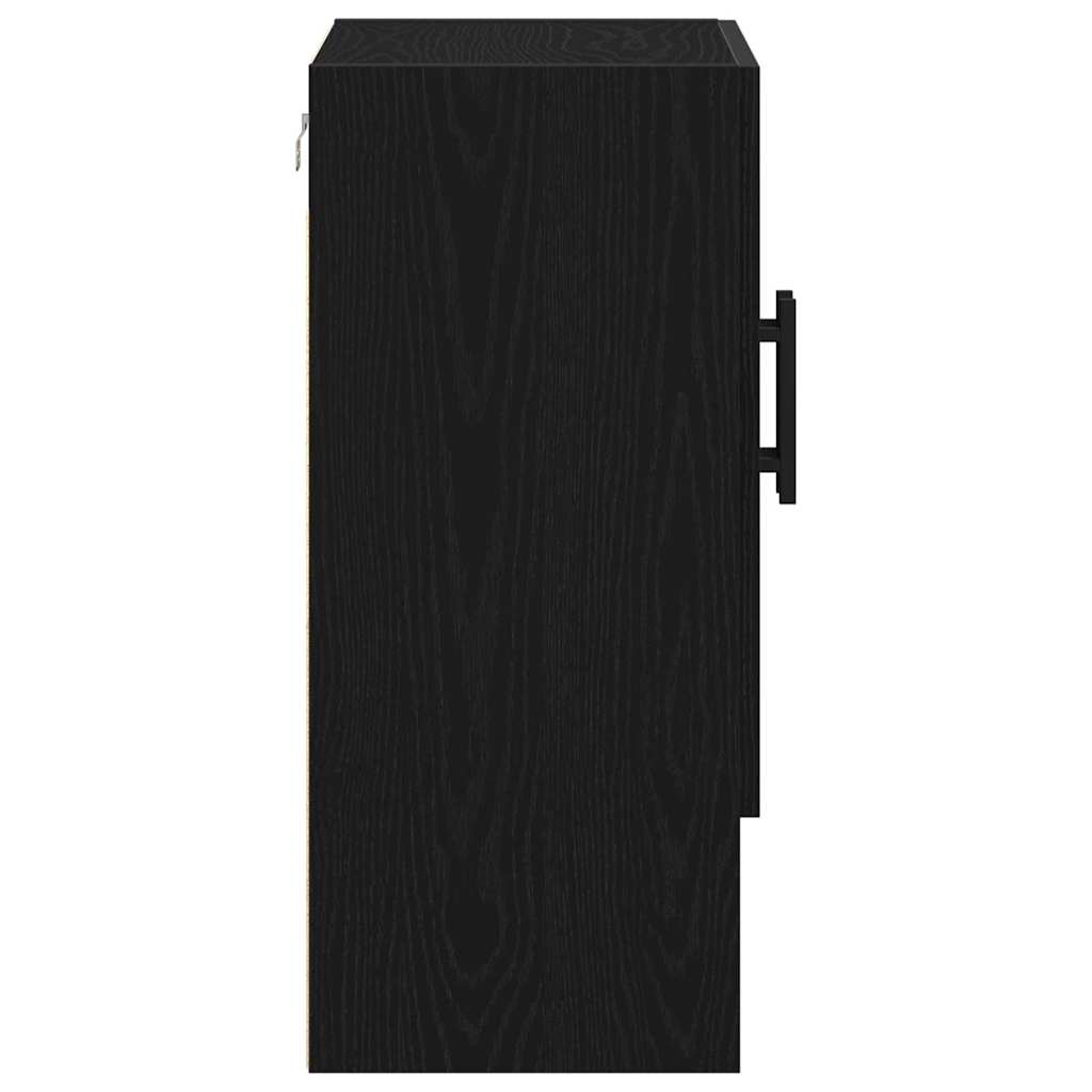 Veggskap Veggmontert Svart Eik 60 X 31 X 70 Cm Konstruert Tre