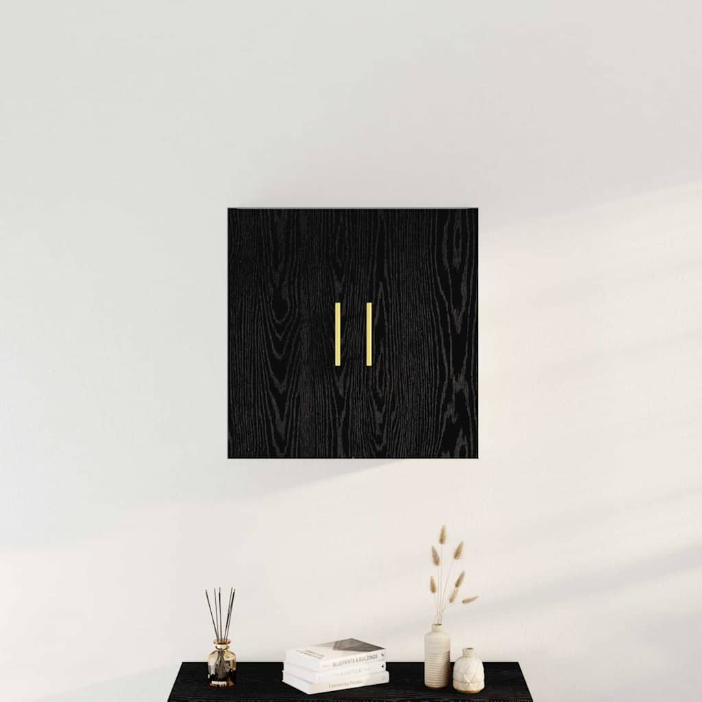 Veggskap Veggmontert Svart Eik 60 X 31 X 70 Cm Konstruert Tre