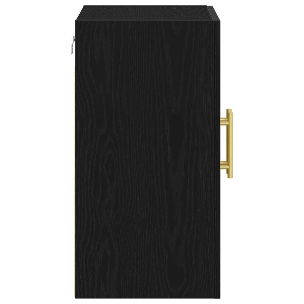 Veggskap Veggmontert Svart Eik 60 X 31 X 70 Cm Konstruert Tre
