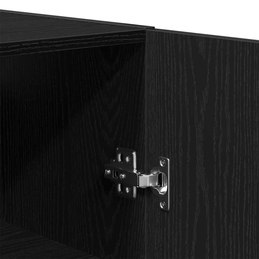 Veggskap Veggmontert Svart Eik 60 X 31 X 60 Cm Konstruert Tre