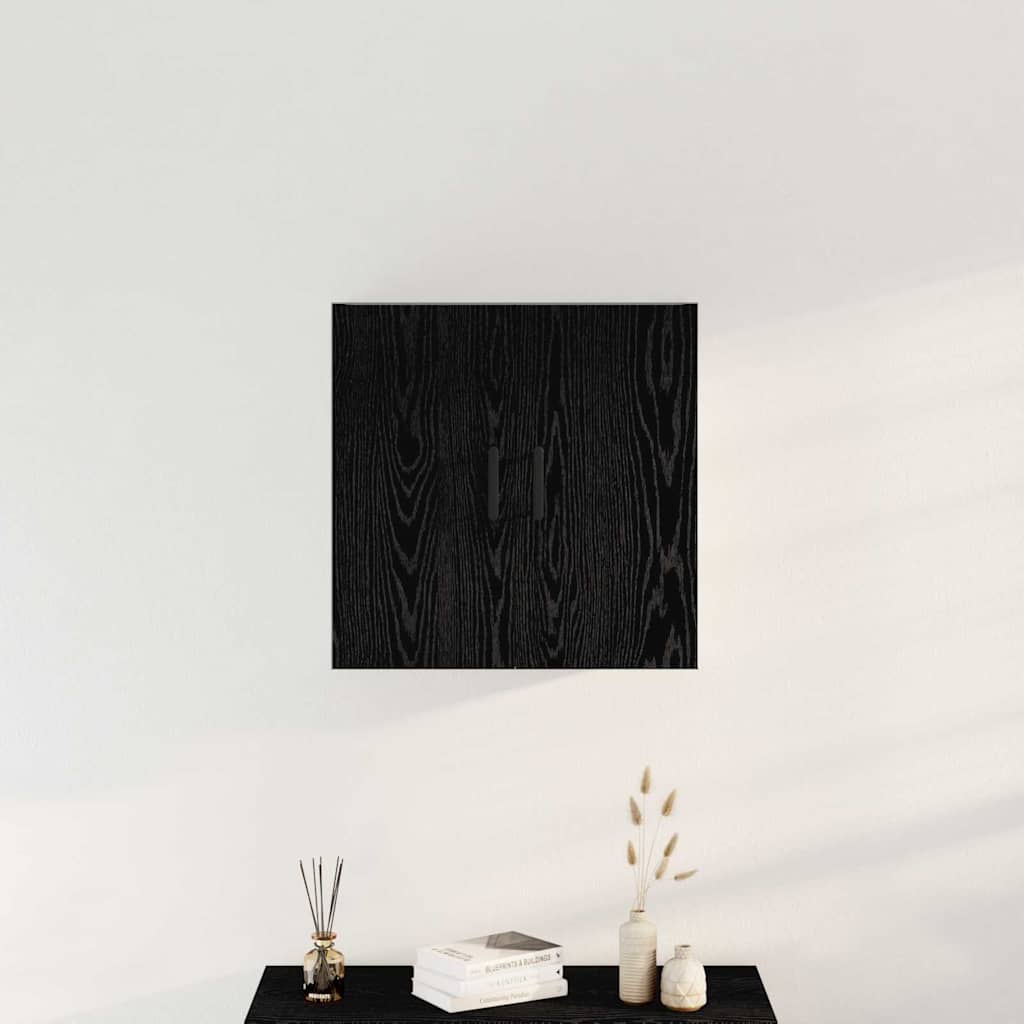 Veggskap Veggmontert Svart Eik 60 X 31 X 60 Cm Konstruert Tre