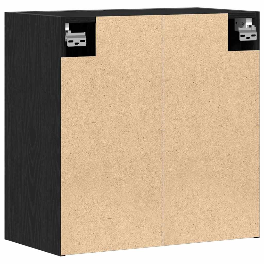Veggskap Veggmontert Svart Eik 60 X 31 X 60 Cm Konstruert Tre