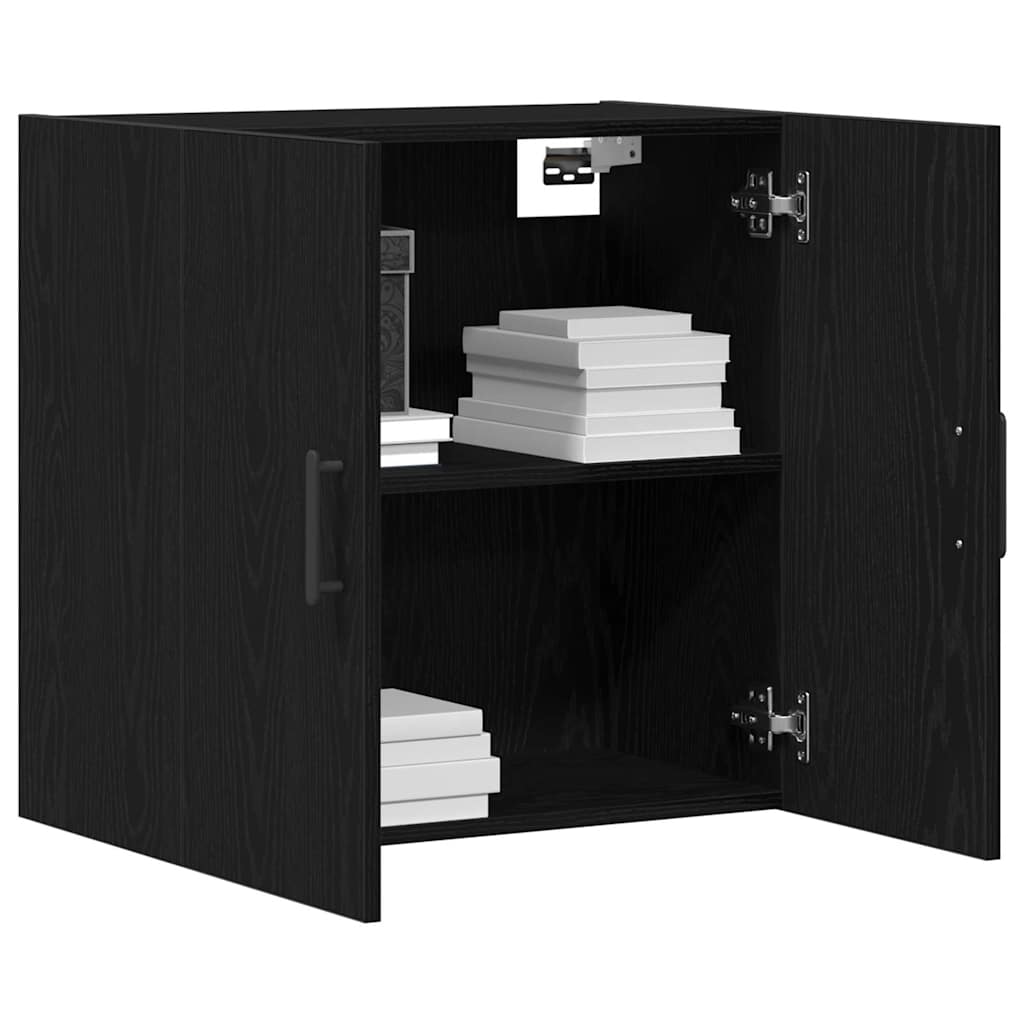 Veggskap Veggmontert Svart Eik 60 X 31 X 60 Cm Konstruert Tre